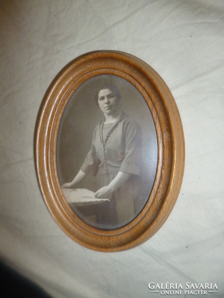 Old photo image in a supporting wooden frame