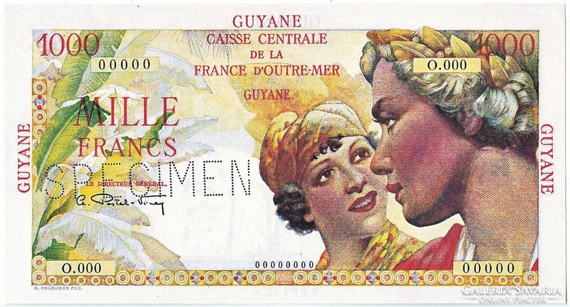 French Guiana 1000 French Guiana Francs 1947 replica