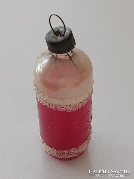 Old glass Christmas tree decoration red soda siphon soda bottle glass decoration