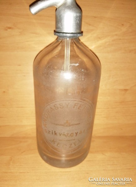 Antique soda bottle with Andrássy Ferenc's sikvíz factory