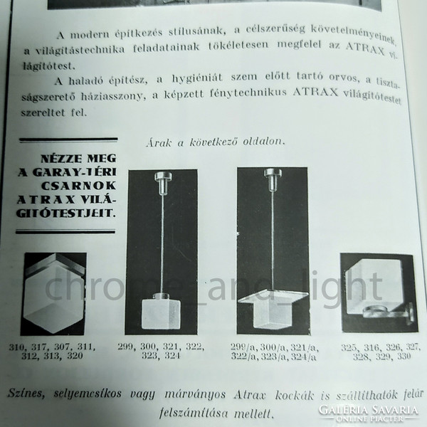 Bauhaus - Art deco nikkelezett mennyezeti lámpa felújítva - márványozott kocka búra /ATRAX/