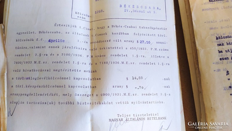 (K) rarity! Old bank papers on dollar loan, bill of exchange... 1941, 1931