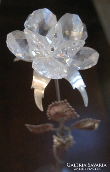 Crystal flower in a glass vase