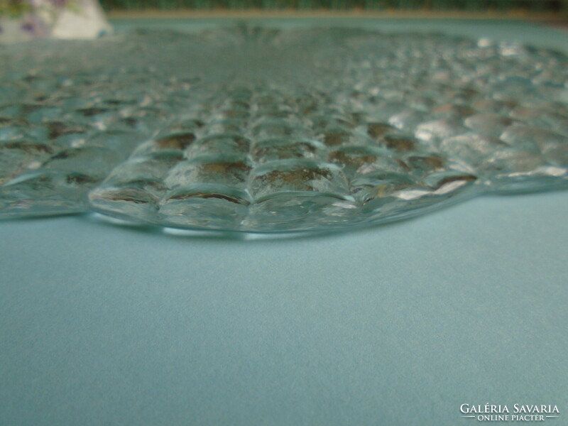 Üveg, lapos  tortatál, asztalközép  31.5 cm.