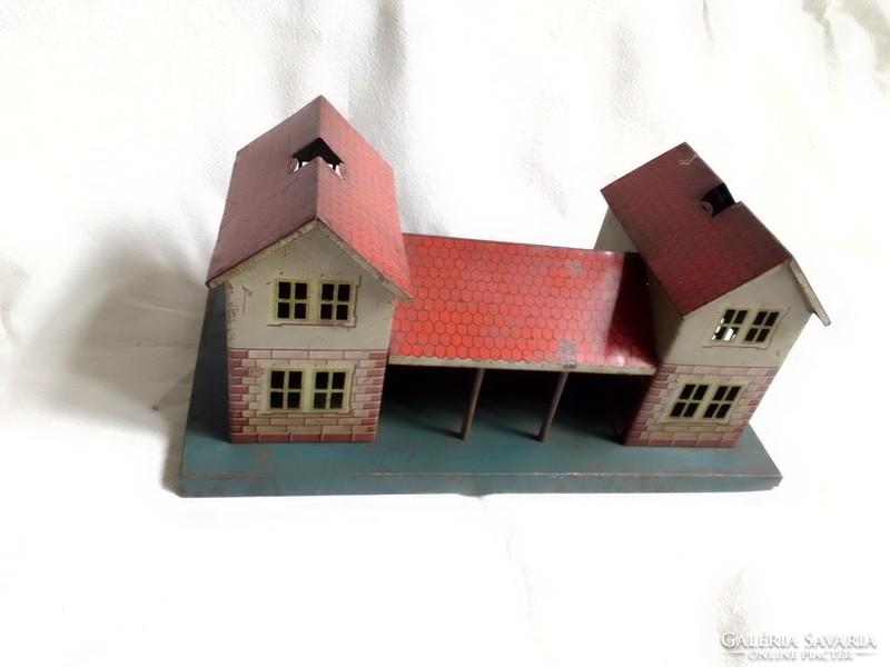 Antique old gbn bing 0? A model railway station? Building board game 1908-25 field table accessory