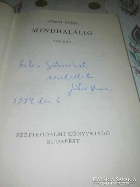 Anna Jókai autographed until death