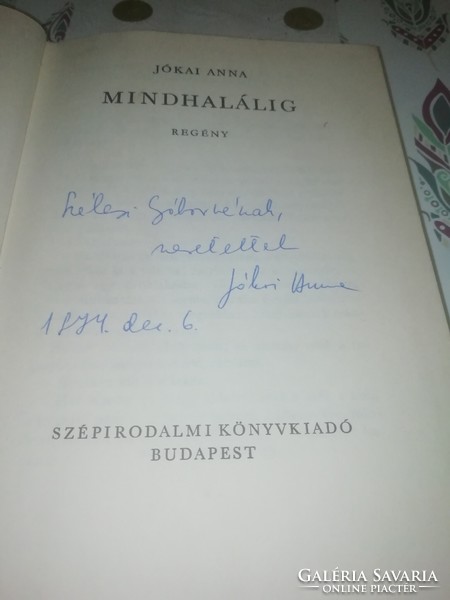 Jókai Anna Mindhalálig dedikált