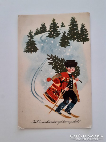 Old Christmas postcard style postcard