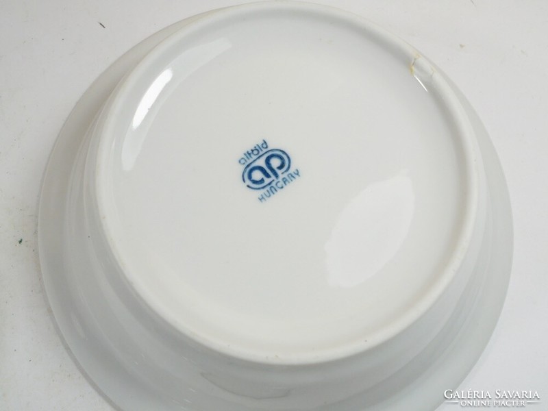 Retro lowland porcelain factory kitchen small compote plate with blue border 4 pieces from the 1960s-1980s
