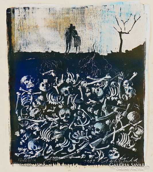 Mass grave, monotype, signed