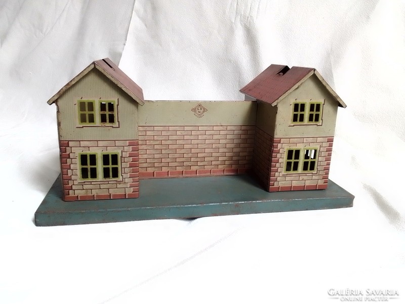 Antique old gbn bing 0? A model railway station? Building board game 1908-25 field table accessory