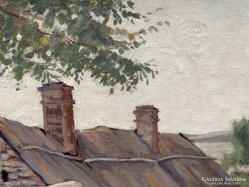 Landscape by Henrik Kóbor (1885-1964).