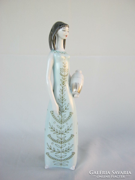 Retro ... Raven House porcelain figure woman girl with jug large size 28 cm