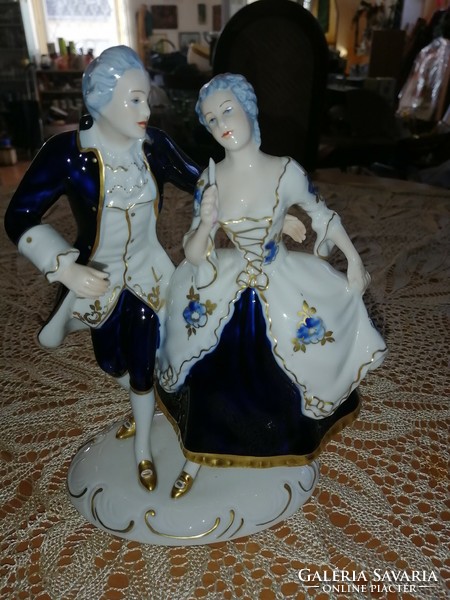 Baroque porcelain figures marked Royal doux!