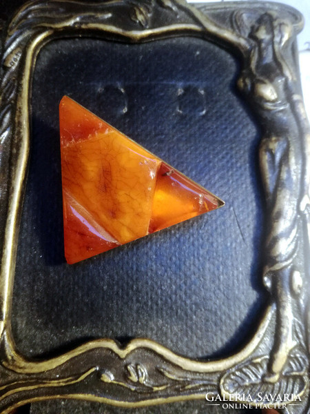 Artdeco real honey amber brooch pin - art&decoration