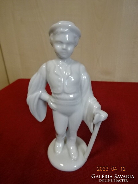 Herendi porcelán figura, kalapos fiú, magassága 15,5 cm. Jókai.