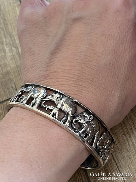 Extra, elephant, marked silver bracelet