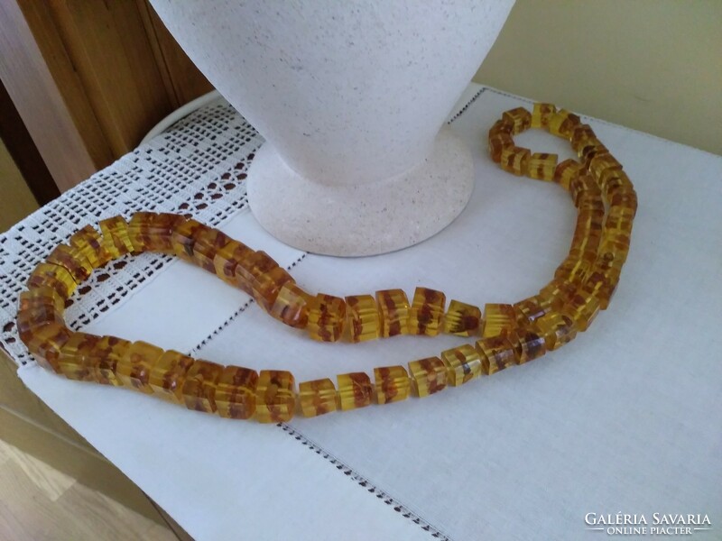 Cast amber necklace