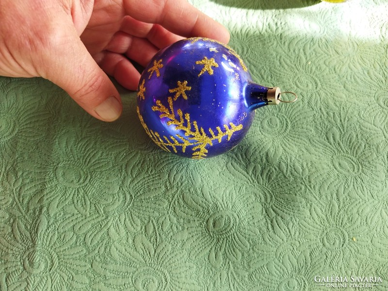 Blue Christmas tree decoration painted glass ball