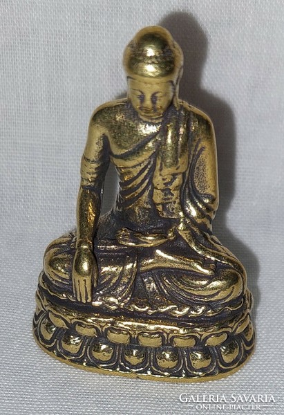 Miniature brass Buddha statue