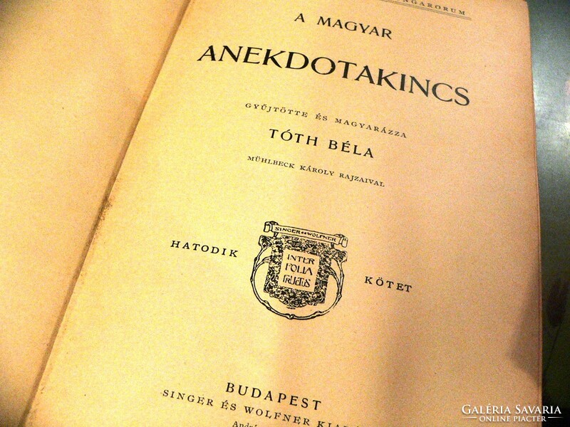 Tóth Béla  A magyar anekdotakincs kötetei