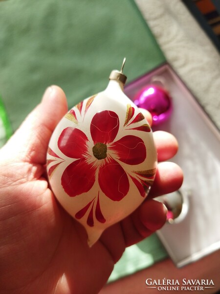 Christmas tree decoration, drop-shaped, hand-painted