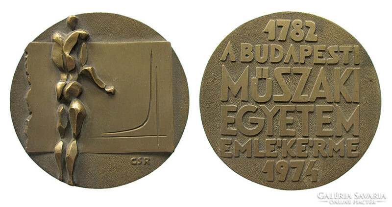 Róbert Csíkszentmihályi: commemorative medal of the Technical University of Budapest, 1974