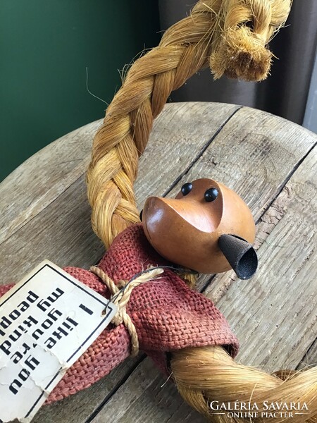Régi Kay Bojesen fonott majom figura felakasztható