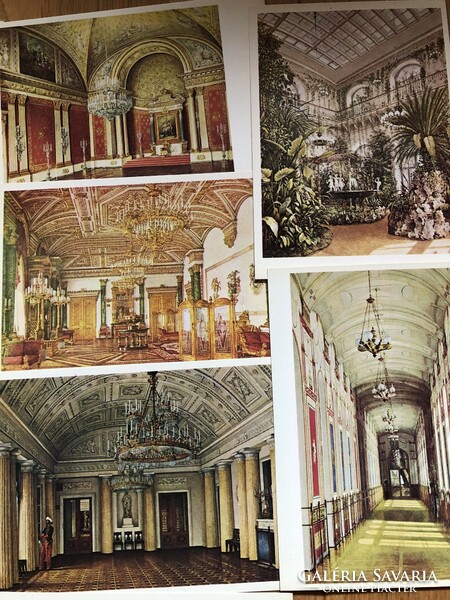 16 Russian - winter palace - St. Petersburg watercolor postcards - postage clean