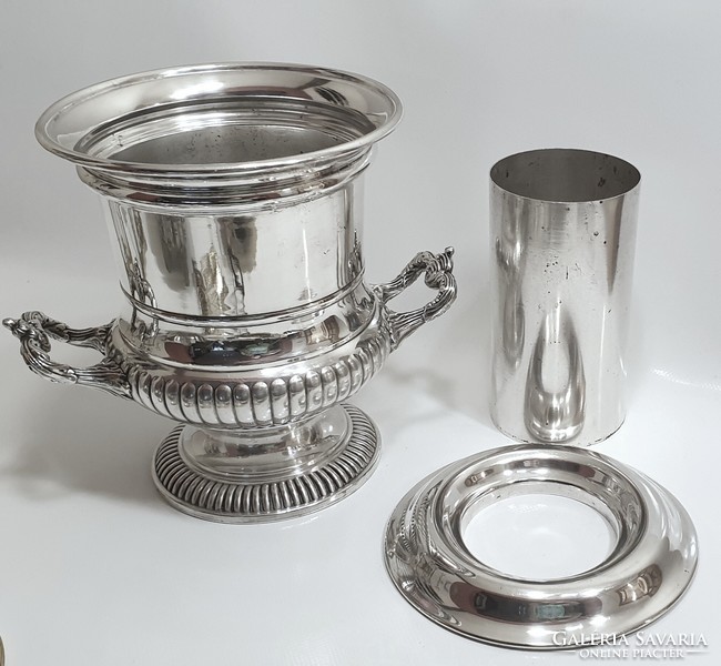 Silver-plated champagne bucket, champagne cooler, wine cooler