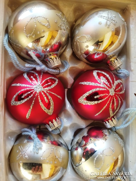 Christmas tree decoration glass globe 6 pieces in one
