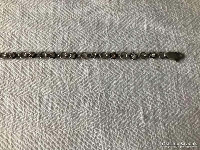 Silver bracelet with stones