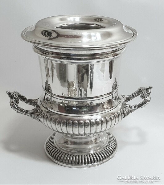 Silver-plated champagne bucket, champagne cooler, wine cooler