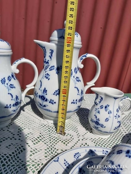 Gyönyörű Villeroy & Boch Heinrich kék mintás készlet kávéskészlet kanna cukortartó csésze