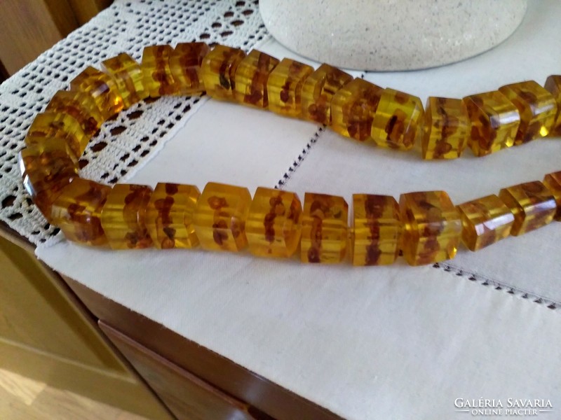 Cast amber necklace