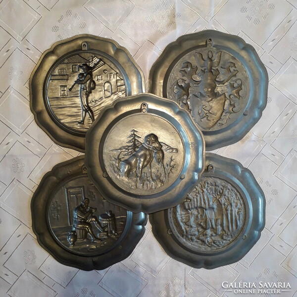 Pewter decorative plates