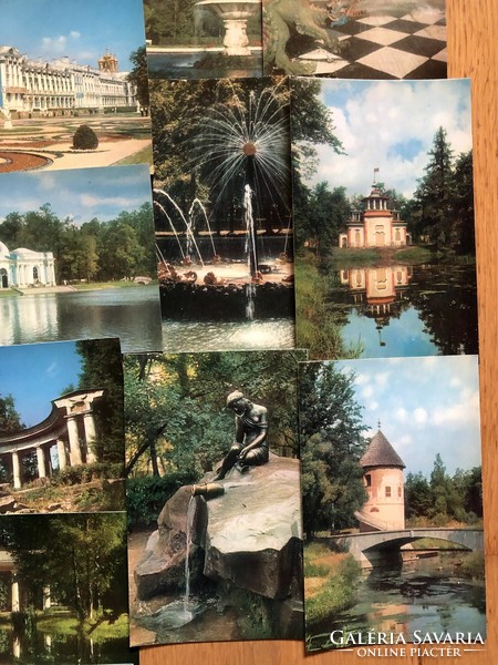 16 pcs of Russian - Pavlovsk postcards - postal clearance