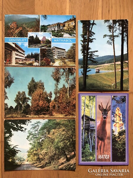 5 Mátra postcards in one