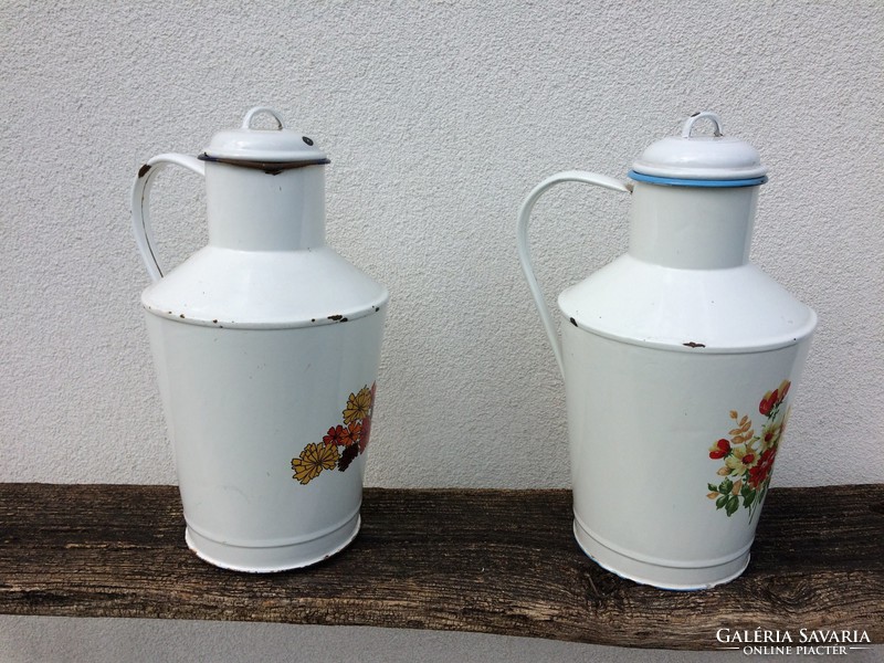 Old floral enamel enamel jug vintage folk decoration water jug water jug