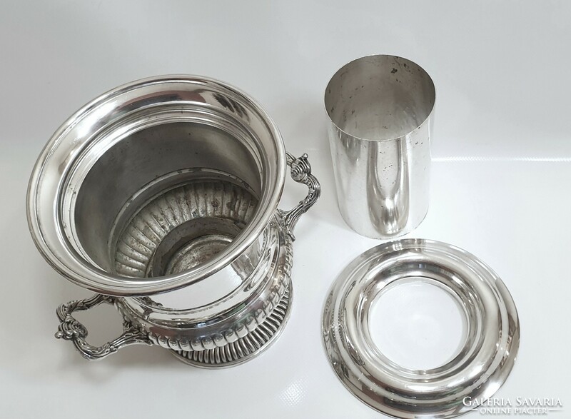 Silver-plated champagne bucket, champagne cooler, wine cooler