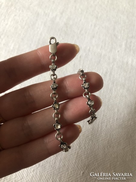 Silver bracelet with stones