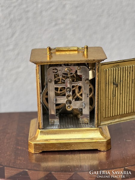 Antik Kienzle zeneszerkezetes utazó- ébresztő - hintó óra