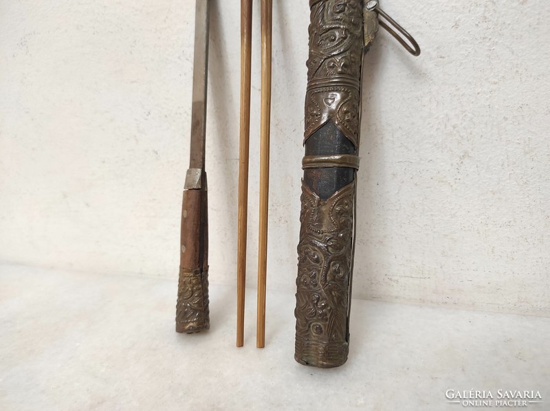 Antique Asian Tibetan Cutlery Set Tibet Buddhist Chopsticks Asia 216 7153