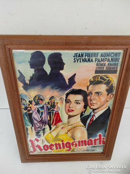 Antique poster 1950s film cinema in old frame 611 7213