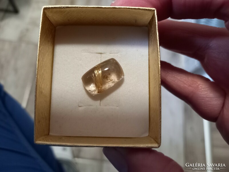 Golden rutile quartz talisman stone 10.35 ct from Brazil! Real!! Can be used as jewelry!