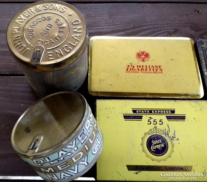 Old cigarette and cigar tin boxes - per piece
