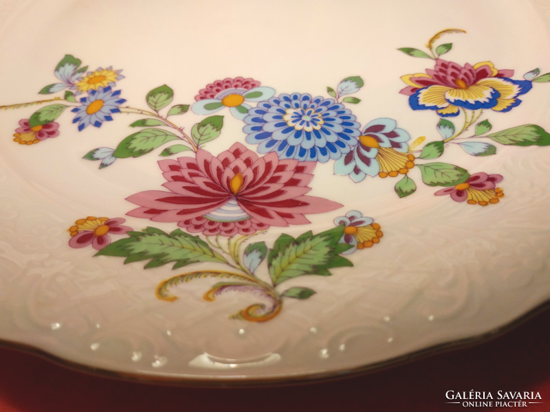 Beautiful floral porcelain large round serving bowl