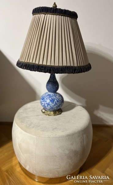 Eredeti Herendi porcelán asztali lámpa Zova mintás dekorral 1944-es pecsét 60 cm magas