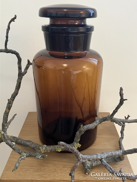 Old rare large brown apothecary bottle 3l - 30 cm