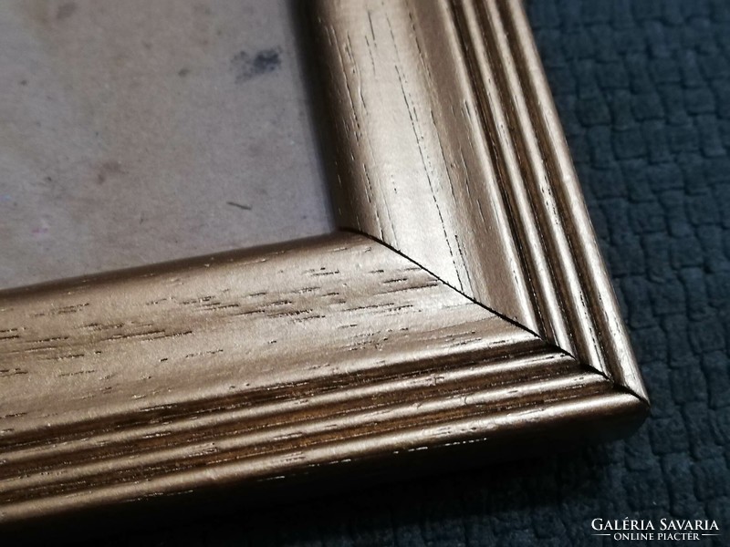 Golden wooden picture frame